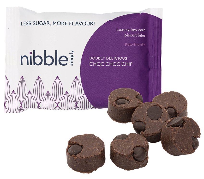 Nibble Simply - Bocaditos de galleta bajos en carbohidratos de lujo - x 3 - theskinnyfoodco