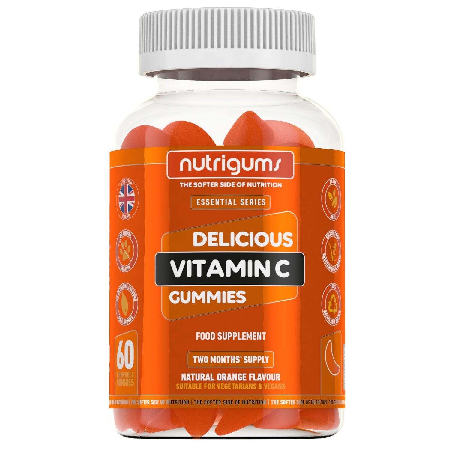 Nutrigums Vitamín C Pomarančová príchuť Vegánske (30 gumových) - theskinnyfoodco