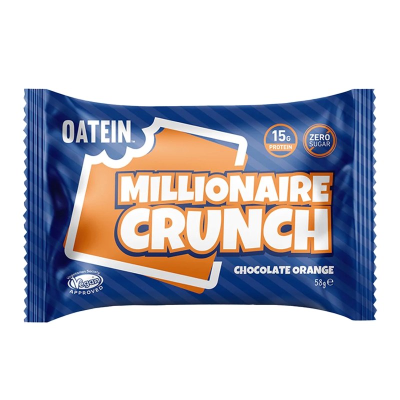 Oatein Millionaire Crunch – šokolado apelsinų dėžutė (12 pakelių) – theskinnyfoodco