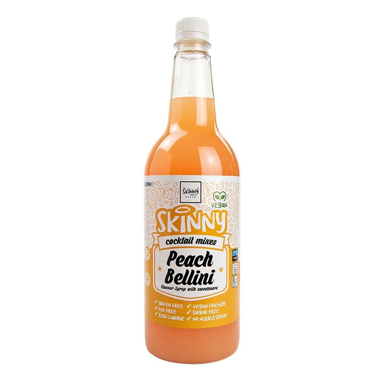Peach Bellini Sugar Free Skinny Cocktail Mixer 1 Litre theskinnyfoodco