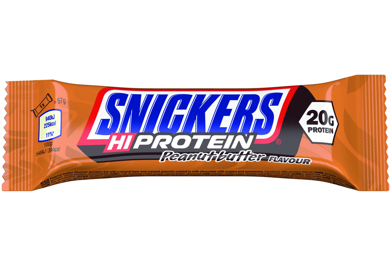Snickers de manteiga de amendoim, barras de alta proteína 12 x 55g - theskinnyfoodco