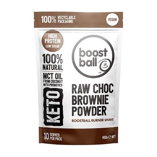 Ακατέργαστη σοκολάτα Brownie Boostball Burner Keto Vegan Protein Powder 450g - theskinnyfoodco