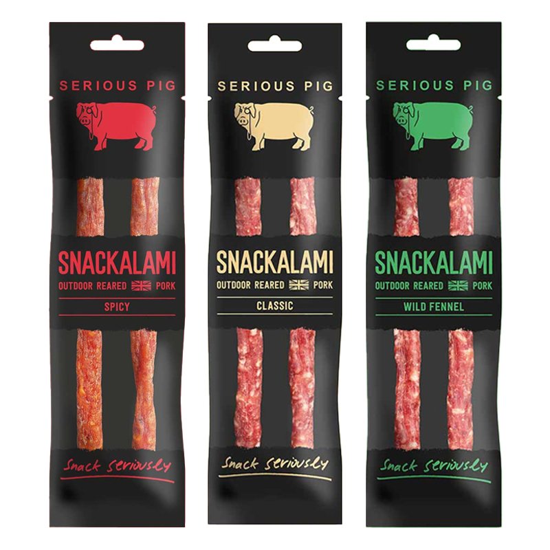 Serious Pig - Snackalami (3 Flavours) - theskinnyfoodco