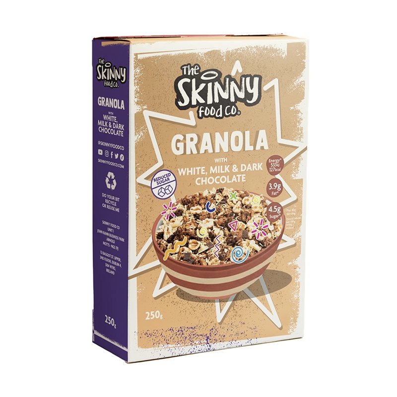 Skinny Granola - White Milk & Dark Chocolate Granola 250g - theskinnyfoodco