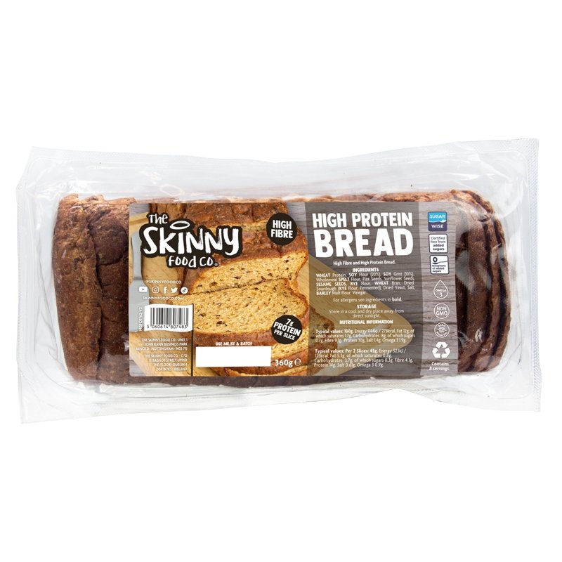 Chudy chleb wysokobiałkowy - 7 g białka w kromce - theskinnyfoodco