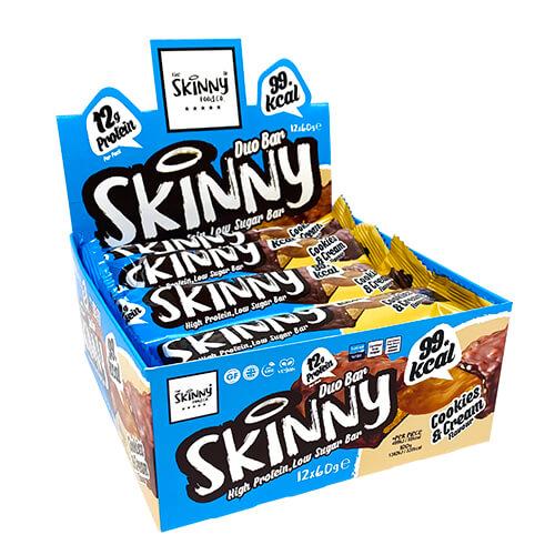 Skinny High Protein Low Sugar Bar - Doos van 12 x 60g (3 smaken) - Theskinnyfoodco