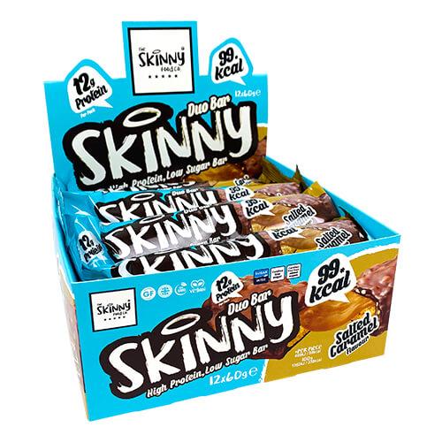 Skinny High Protein z nizko vsebnostjo sladkorja - Ovitek 12 x 60 g (3 okusi) - theskinnyfoodco