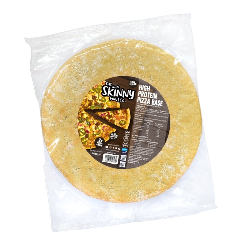 Magere eiwitrijke pizzabodem - 2 x 150 g (5.8 g eiwit per stuk) - theskinnyfoodco