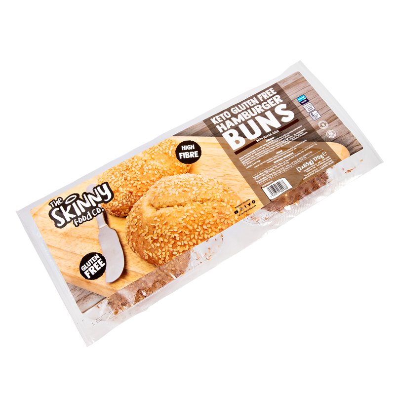 Smart Baking Company Gluten Free Keto Sesame Buns – 4 Packs, Same Day Shipping
