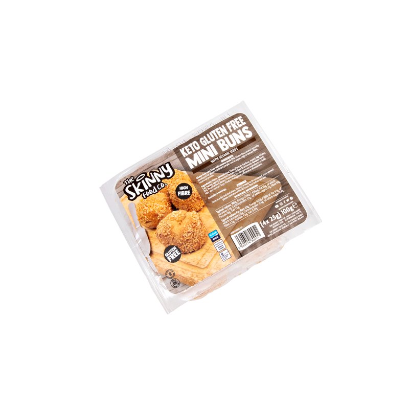 Skinny Keto Gluten Free Mini Buns with Sesame Seeds - theskinnyfoodco