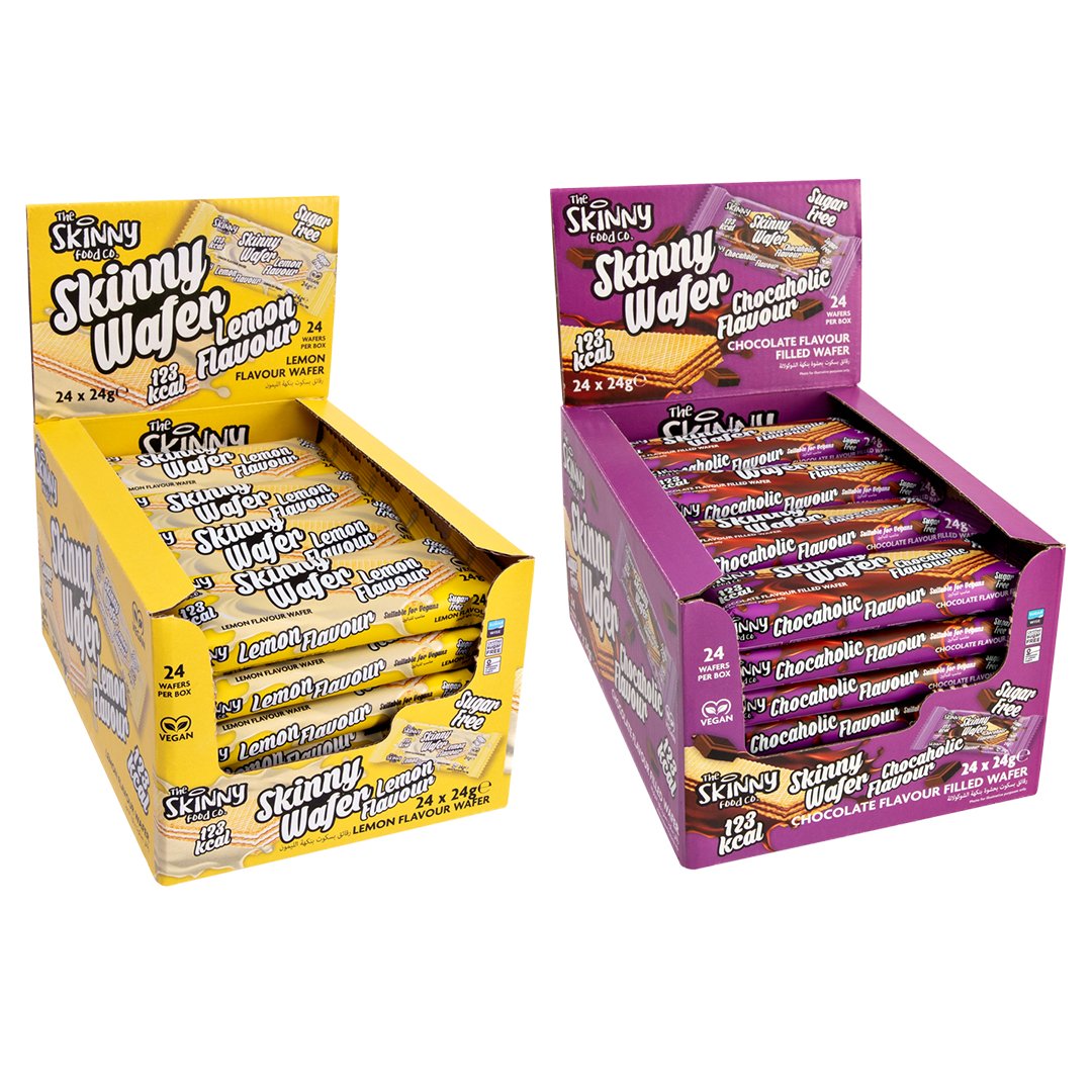 Skinny Wafer Bundle (Lemon and Chocaholic) Cases (24g x 48 units) 1150g - theskinnyfoodco