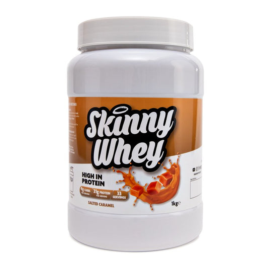 Skinny Whey Protein - Caramel Salé 1kg - 21g de protéines par portion - theskinnyfoodco