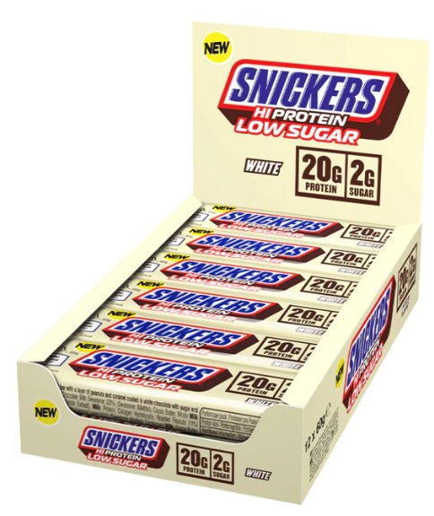 Snickers Hi Protein Low Sugar Bar 12 x 60g - White Chocolate - theskinnyfoodco