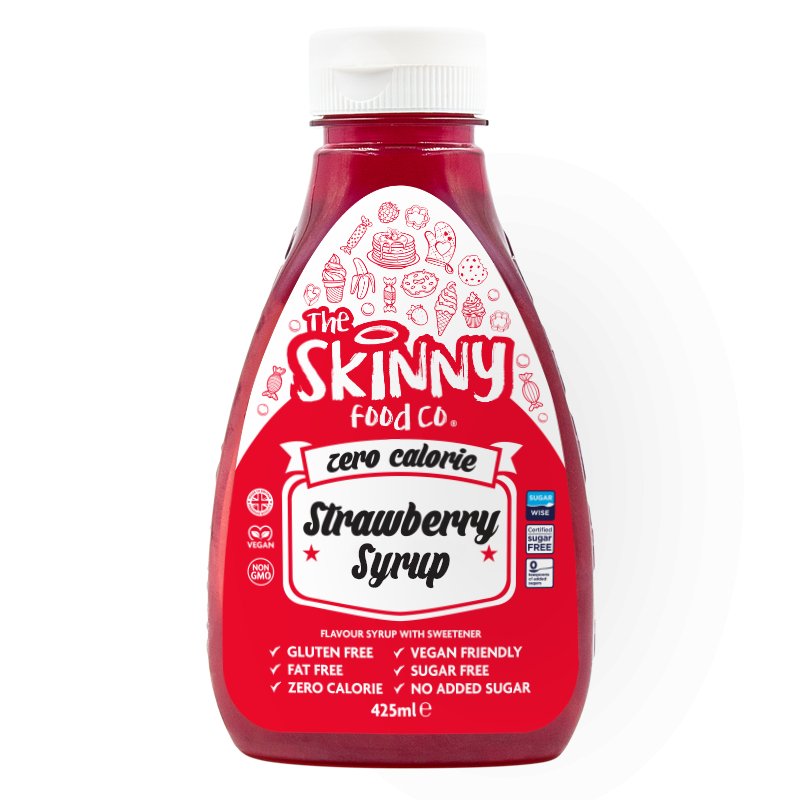 Jordbærsaus - sukkerfri nullkalorigelé - 425 ml - theskinnyfoodco