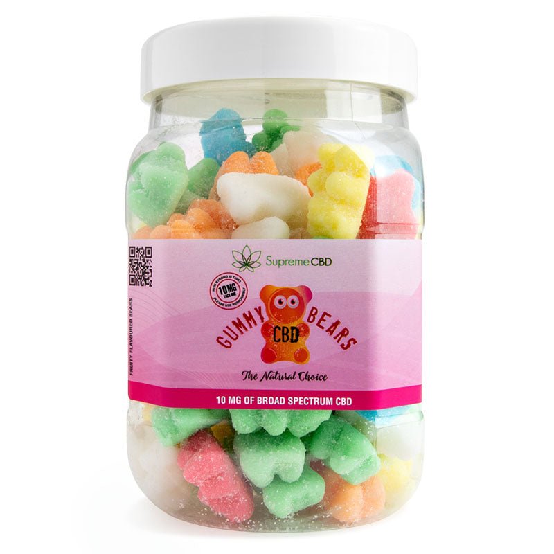 Supreme CBD Large Gummy Bears (10MG) - theskinnyfoodco