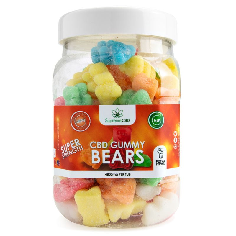 Supreme CBD Large Super Strength Gummy Bears (4800 мг) - theskinnyfoodco