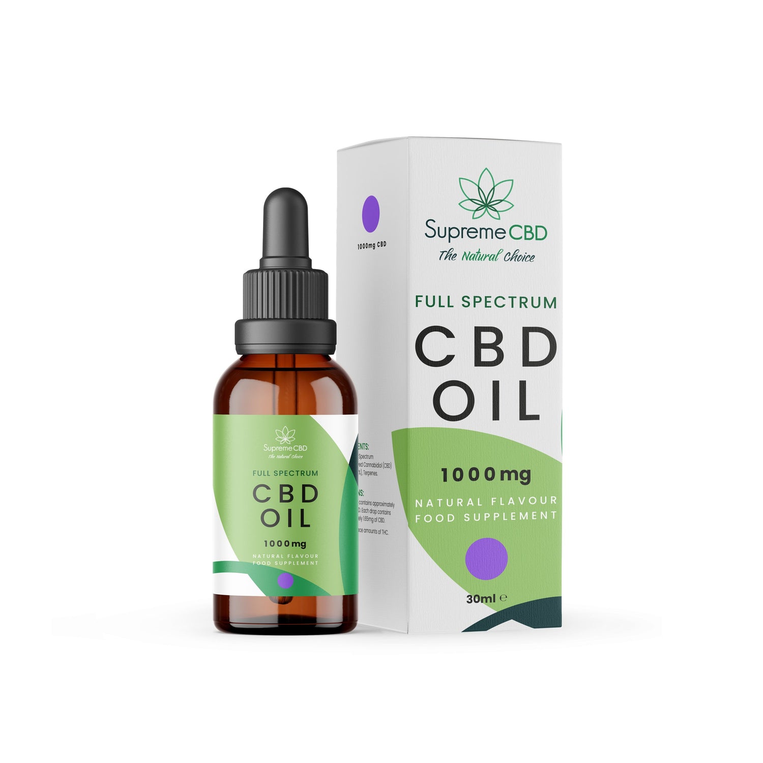 Vrhunsko CBD olje 30 ml (1000 mg) - theskinnyfoodco