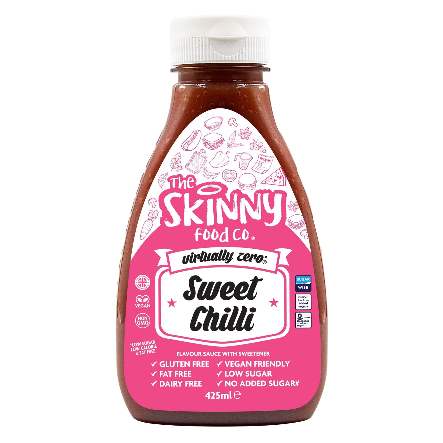 Sweet Chilli Virtually Zero© kalorijų liesas padažas - 425 ml - theskinnyfoodco