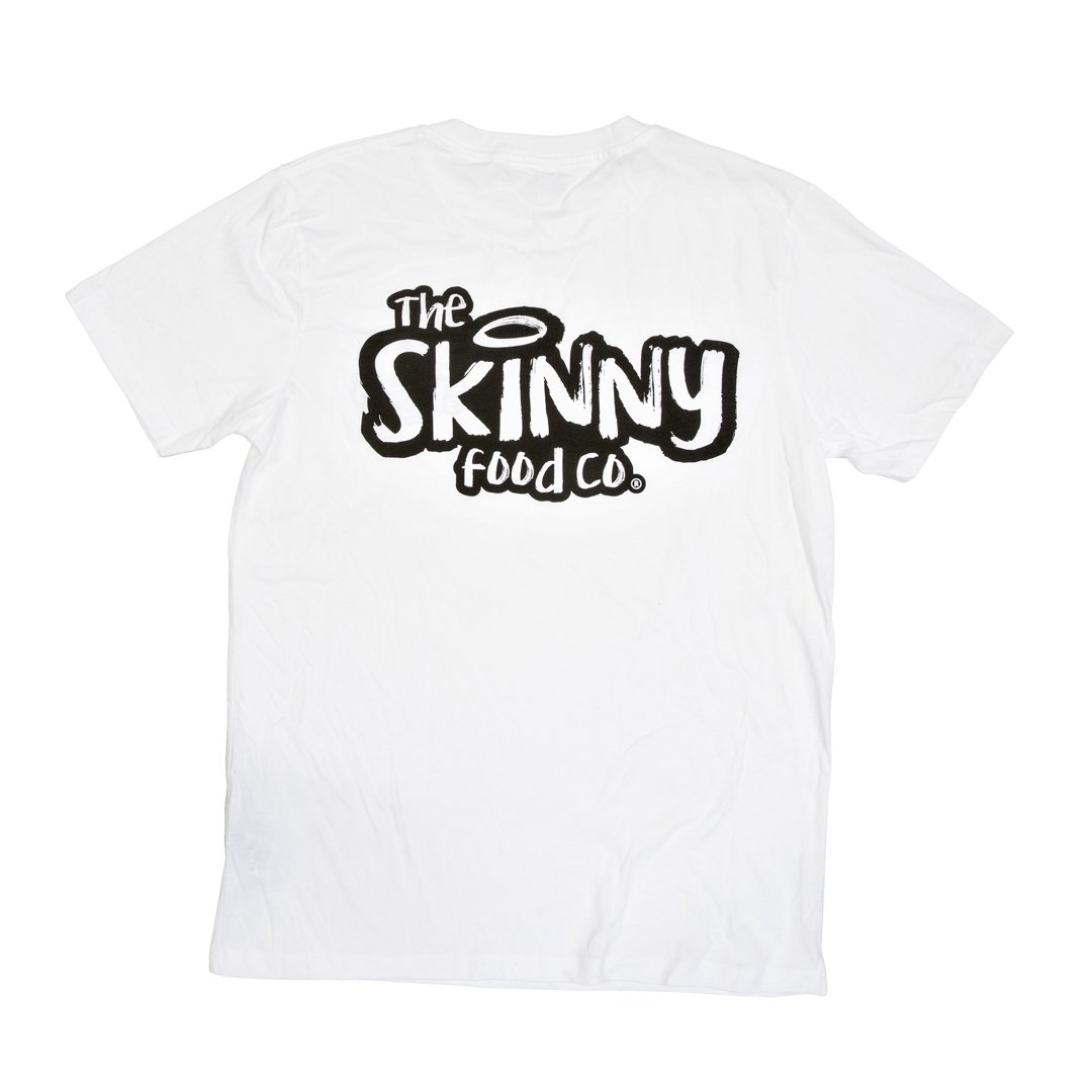 The Skinny Food Co White Vegan Unisex T-krekls - theskinnyfoodco