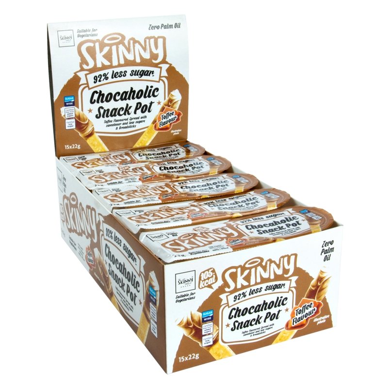 Toffee Skinny Chocaholic Snack Pot Case - 15 x 22g - theskinnyfoodco