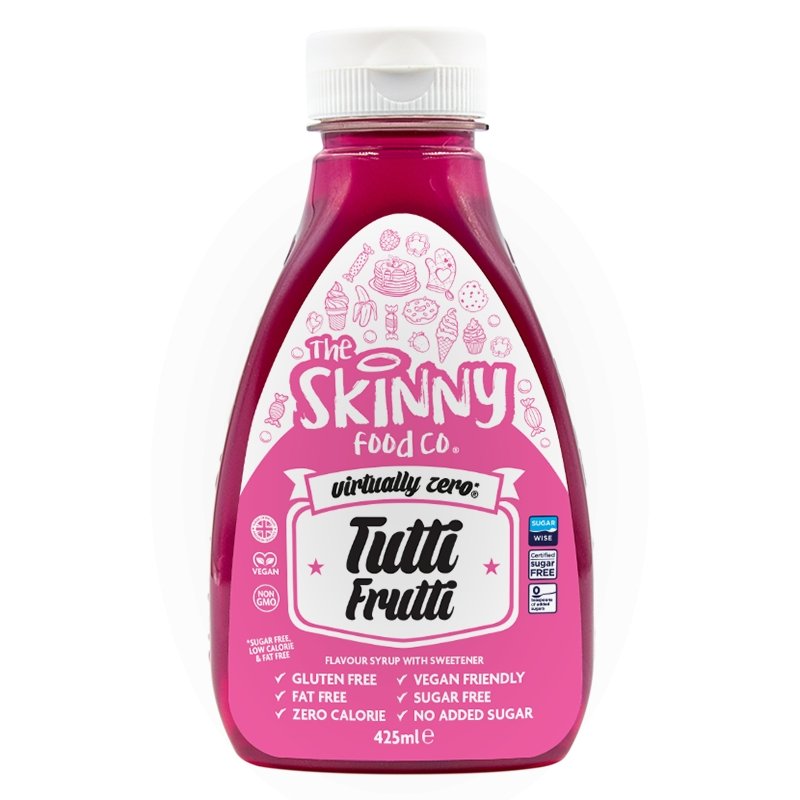 Tutti Frutti Virtually Zero© kalorijų neturintis liesas sirupas be cukraus – 425 ml – theskinnyfoodco