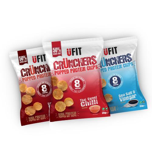 UFIT Crunchers High Protein Crisps - 35 г (3 аромати) - theskinnyfoodco