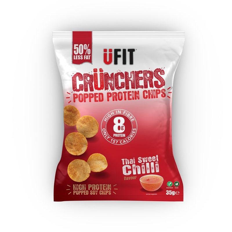 UFIT Crunchers Proteinreiche Chips – 35 g (3 Geschmacksrichtungen) – theskinnyfoodco