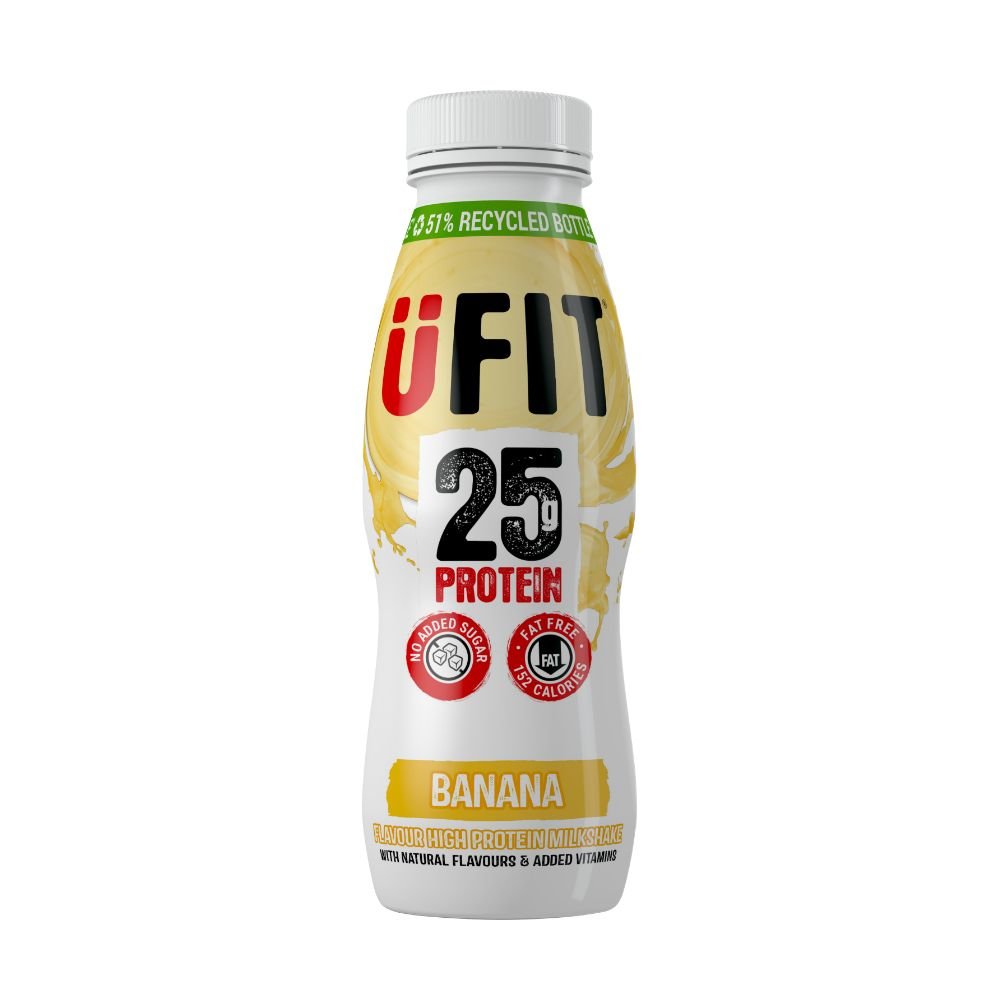 UFIT Alta Proteino Preta por Trinki Bananajn Skuojn - 25 g Proteino - theskinnyfoodco