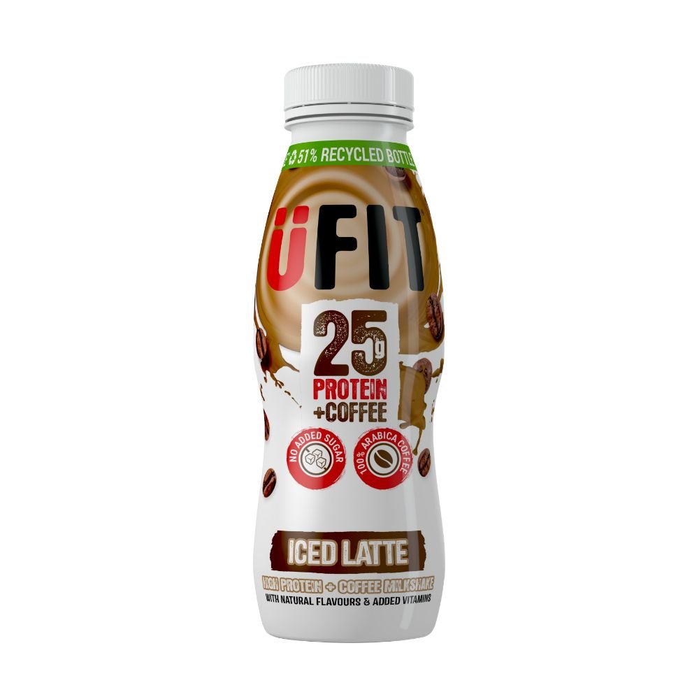 UFIT magas fehérjetartalmú ivásra kész jeges tejeskávé shake - 25 g fehérje - theskinnyfoodco