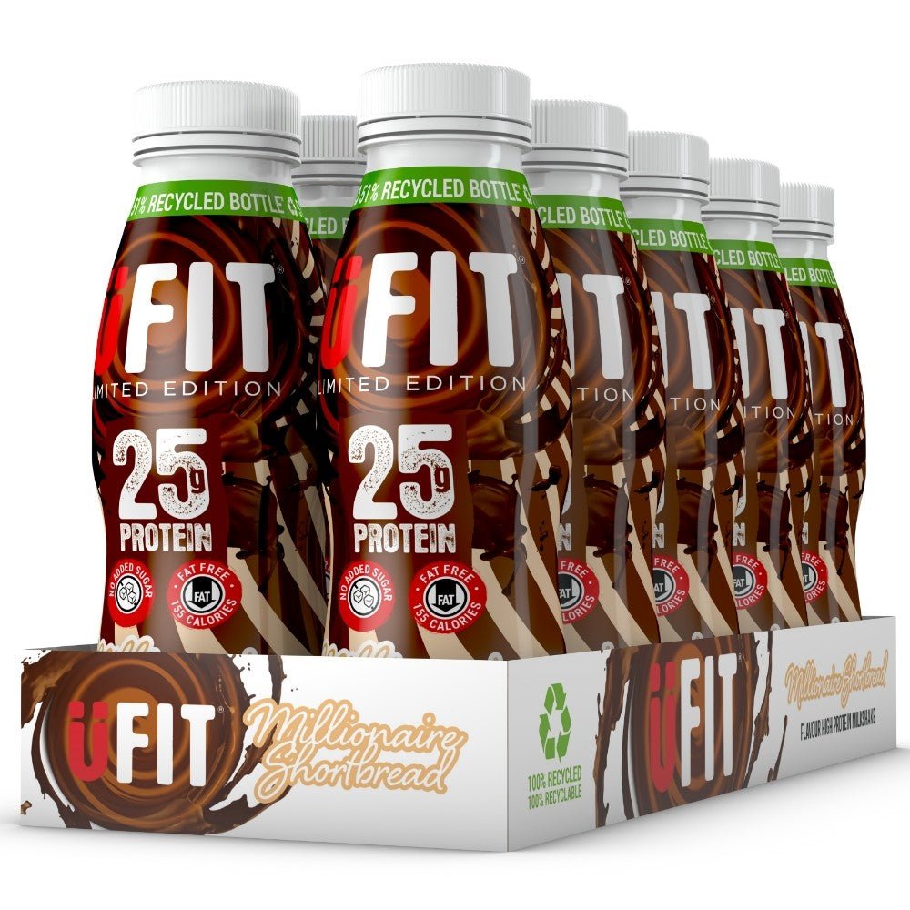 UFIT High Protein Ready to Drink Millionaire Shortbread Shakes – 25 g Protein – theskinnyfoodco