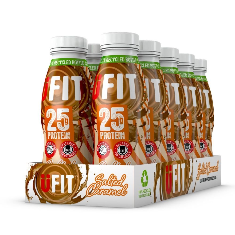 UFIT High Protein Ready to Drink Salted Caramel Shakes - 25g Protein - theskinnyfoodco
