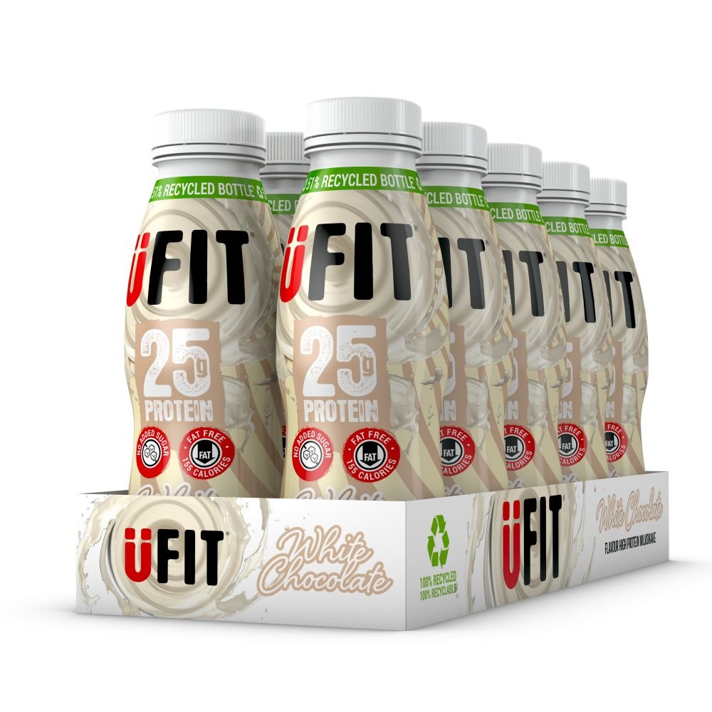 UFIT High Protein Drickfärdiga Vit Choklad Shakes - 25g Protein - theskinnyfoodco