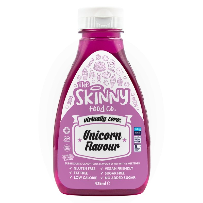 Unicorn Virtually Zero© Kalorienfreier, zuckerfreier Skinny-Sirup – 425 ml – theskinnyfoodco