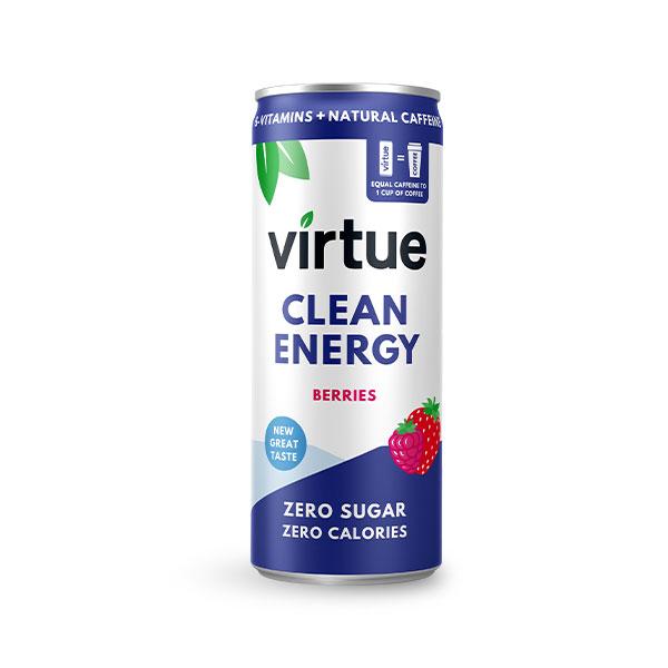 Băuturi energizante Virtue Clean 250ml - Zero Sugar, Zero Calories - theskinnyfoodco