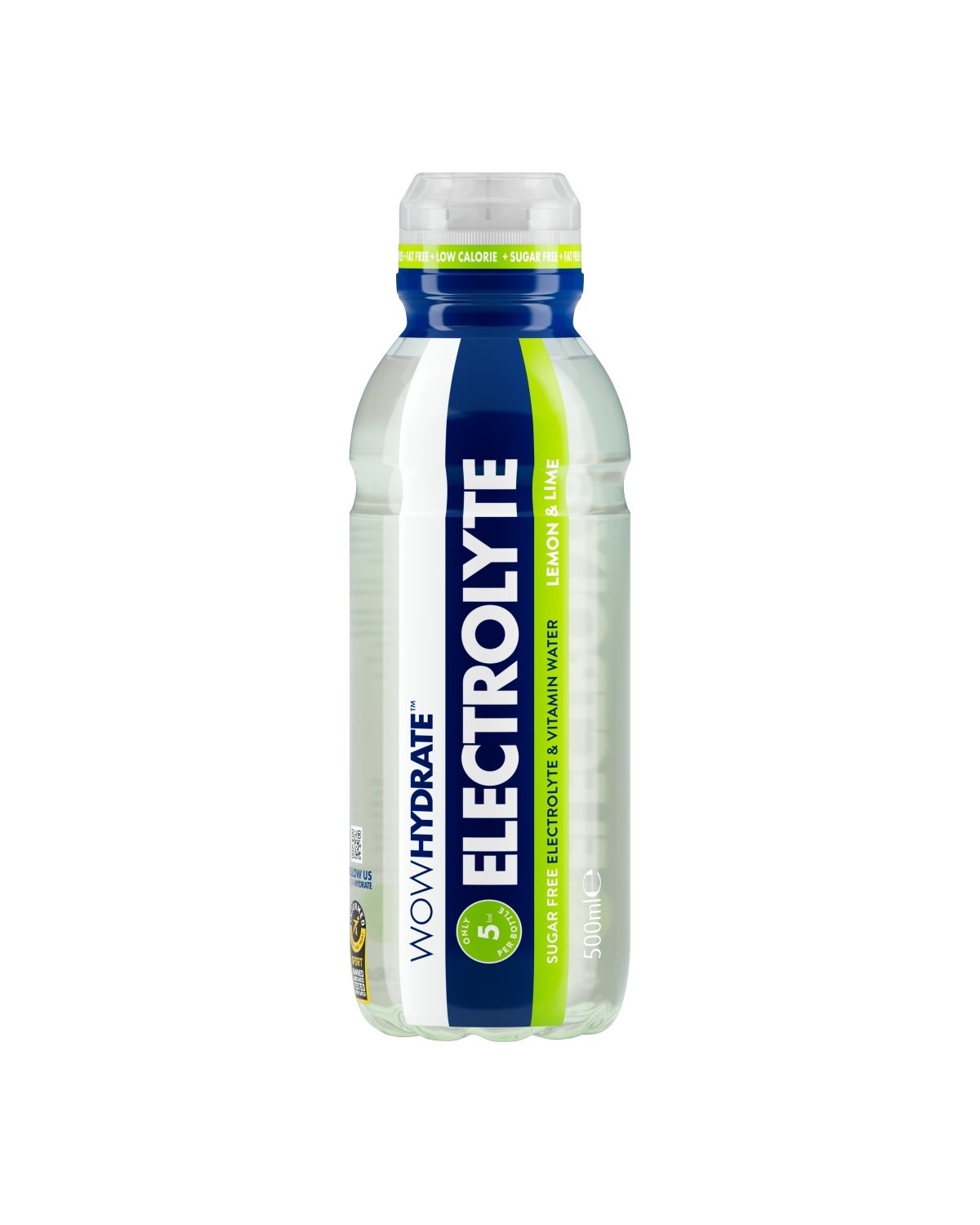 Wow Hydrate Electrolyte Citroen & Limoen PETa - 12 x 500ml - theskinnyfoodco
