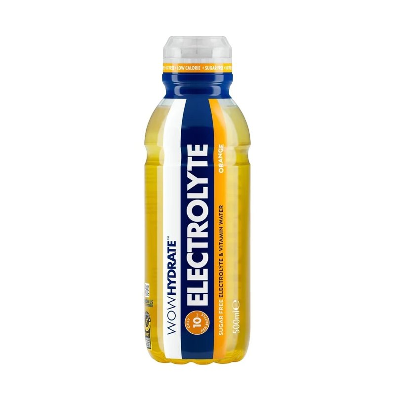 Wow Hydrate Electrolyte Orange PETa - 12 x 500 ml - theskinnyfoodco