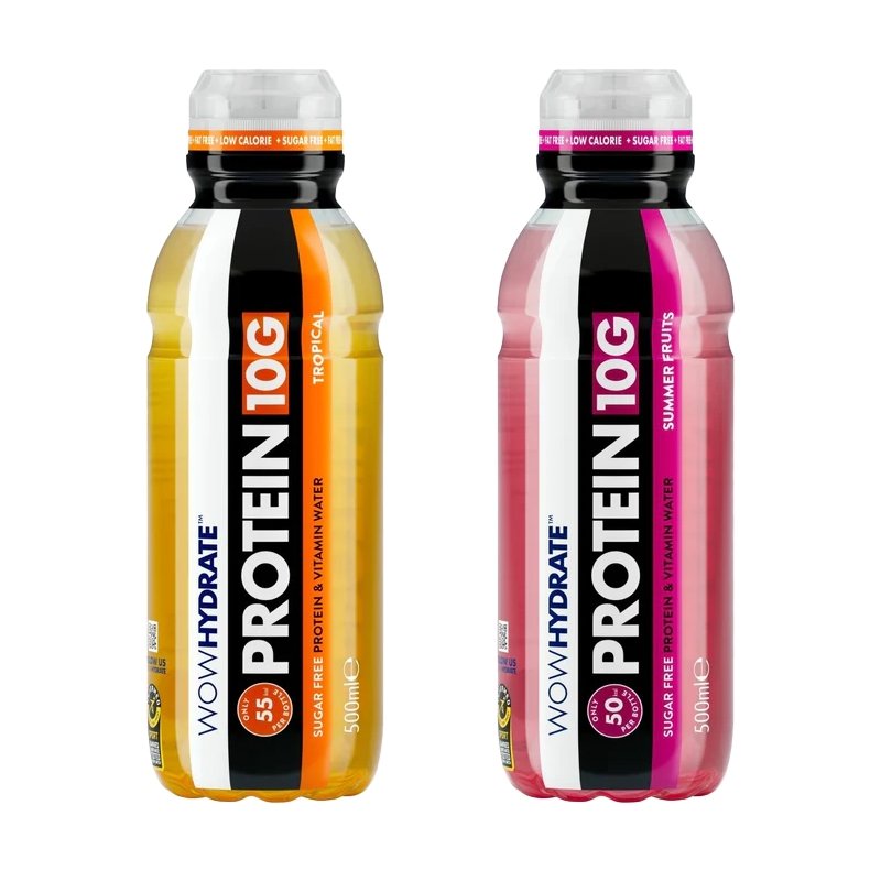 Wow Hydrate Protein Water Drink 2 Flavours - 500ml (10g Protein) - theskinnyfoodco
